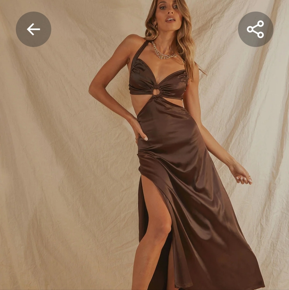Peppermayo Palas Maxi Dress- Chocolate